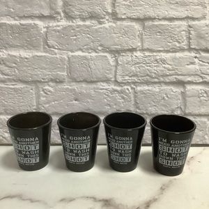 ICUP Shot Glass in black Novelty  (set of 4) (B135)